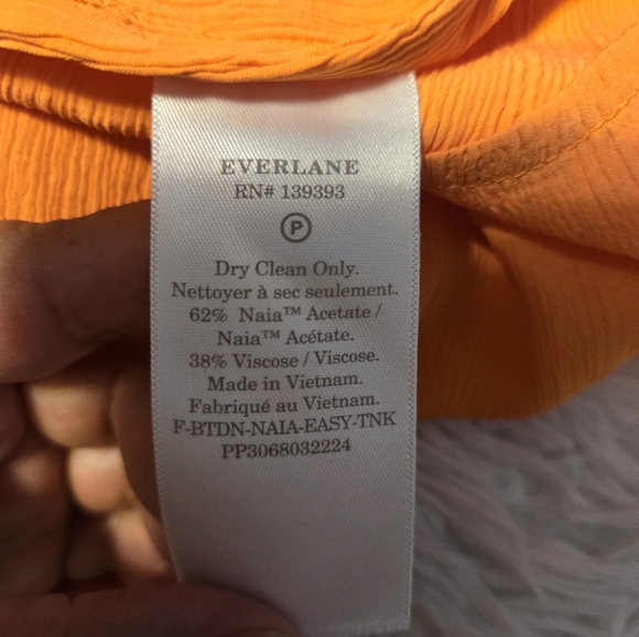 Everlane The Naia Ripple Tank Top Color Orange Size L - Picture 5 of 6